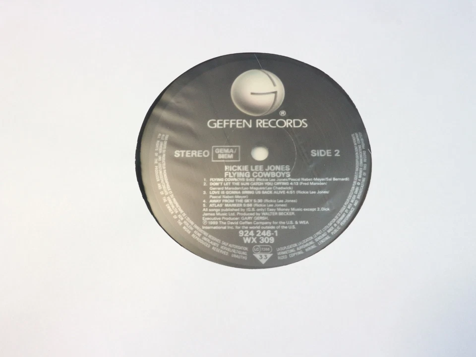Rickie Lee Jones  FLYING COWBOYS  -  LP Geffen 924246-1 Germany 1989 near mint - Bild 3 von 3
