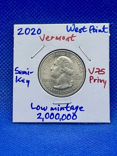 2020-w US Quarter West Point Vermont (V75)