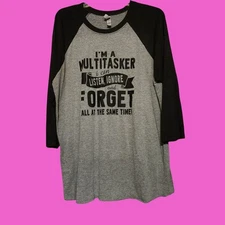 Im A Multitasker Graphic Baseball Tee XL By Next Level Apparel Cotton/Polyester