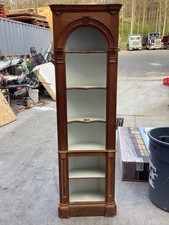 Antique Corner Cabinet Wood Painted 80” T 24” L 10”D Unique From England