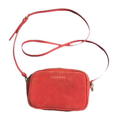 SANDRO Yza Bag Womens ONE SIZE Orange suede leather Crossbody