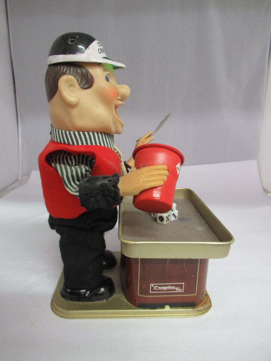 VINTAGE CRAGSTAN CRAPSHOOTER BATTERY OPERATED TOY IN BOX VINTAGE CRAGSTAN CRAPSHOOTER BATTERY OPERATED TOY IN BOX