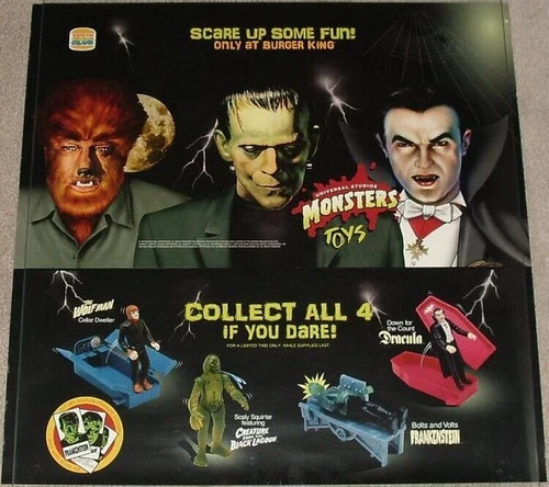 1997 UNIVERSAL MONSTERS BURGER KING KID'S MEAL TOYS - U - PICK