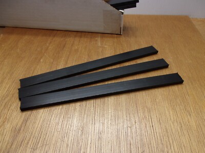 (Qty.3) 1/4'' X 3/4'' X 10'' Tivar UHMW PE Polyethylene Flat Plate Bar Stock Black