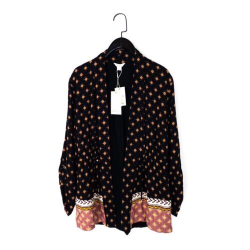 Monsoon Jay Geo Black Multi Ikat Boho Printed Summer Jacket - Size 10 NEW