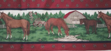 horse animal farm fun fabric 14 by 4 inch 1pc