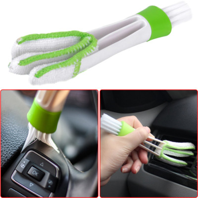 Car Indoor Double-Head Clean Brush Air-condition Outlet Window Care Cleaning