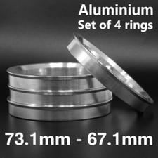 73.1-67.1 Aluminium Metal Set Of 4 Spigot Rings Wheels Hub Centric Rings Spacer
