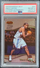 1998 Bowman’s Best Vince Carter #A9 Autograph RC PSA 8 Auto 10 POP 4
