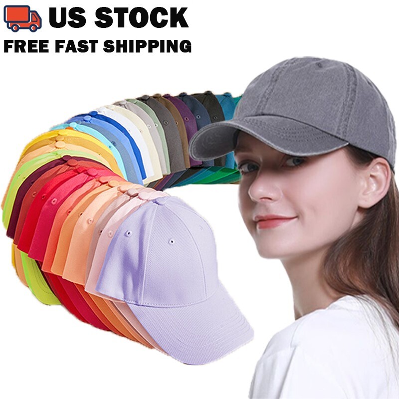 Cotton Baseball Cap Ball Dad Hat Adjustable Plain Solid Washed Men Washed PC