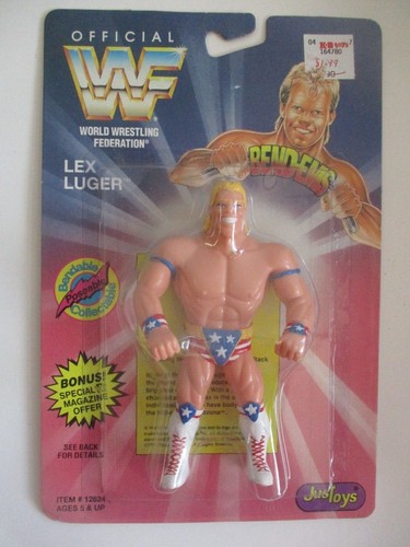 VINTAGE 1994 WWF BEND-EMS LEX LUGER FIGURE BY JUST...