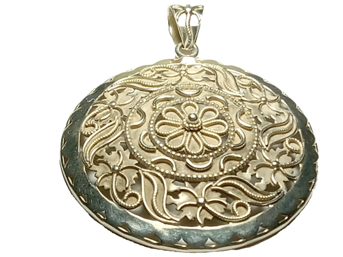 Sterling Silver Pendant - 2 1/8 Inches in Diameter - Unique piece - .925