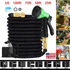 Expanding Expandable Flexible Garden Water Hose w/Spray Nozzle 25FT 50FT 100FT