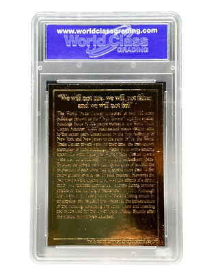 Never Forget Twin Towers and Lady Liberty 9/11/01 23k Gold Foil
