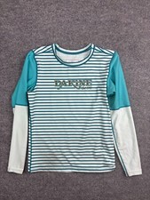 Dakine Flow Loose Fit Long Sleeve Rashguard Women's M Blue White Striped