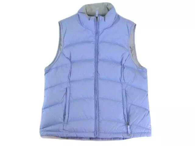 L.L. Bean Goose Down Light Blueish Purple Full Zip Puffer Vest Women s Large