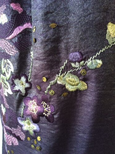 SIZE 16 MONSOON PURPLE EMBROIDERED SHIFT DRESS PARTY WEDDING SPRING SUMMER - Picture 8 of 10