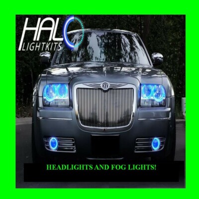 2005-2010 Chrysler 300 Blau LED Scheinwerfer + Nebel Halo Set 6 Ringe Von Orakel