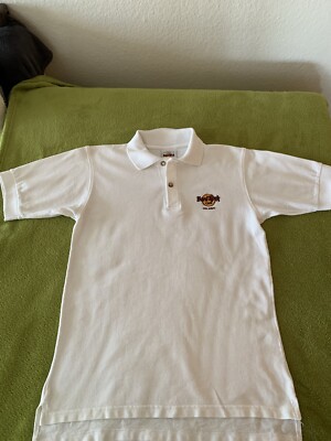 Vintage Polo Shirt HARD ROCK Cafe ORLANDO S Small Weiß