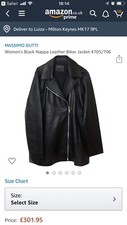 Massimo Dutti Black Nappa Leather Aviator Biker Jacket Size M Superb