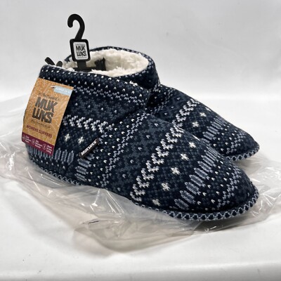 MUKLUKS Slipper Womens XL 11-12 Fawn Fair Isle Bootie Faux 