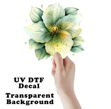 Green and Yellow Bloom UV DTF Transparent Sticker / Decal