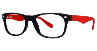 MODERN OPTICAL EQUAL UNISEX PLASTIC EYEGLASSES 50-19-140 BLACK/RED W/ SOFT CASE