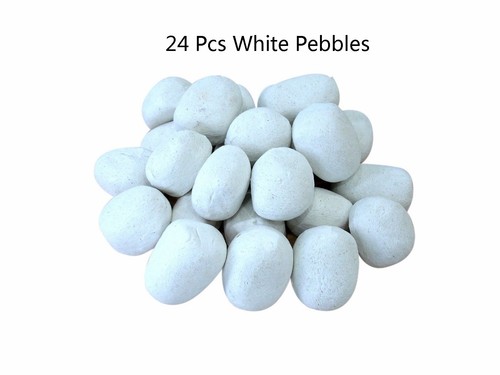 4 5 8 9 10 Pcs Ceramic Logs And 24 Pcs Pebbles for Gas Fireplace, Stove, Firepit - Picture 16 of 17