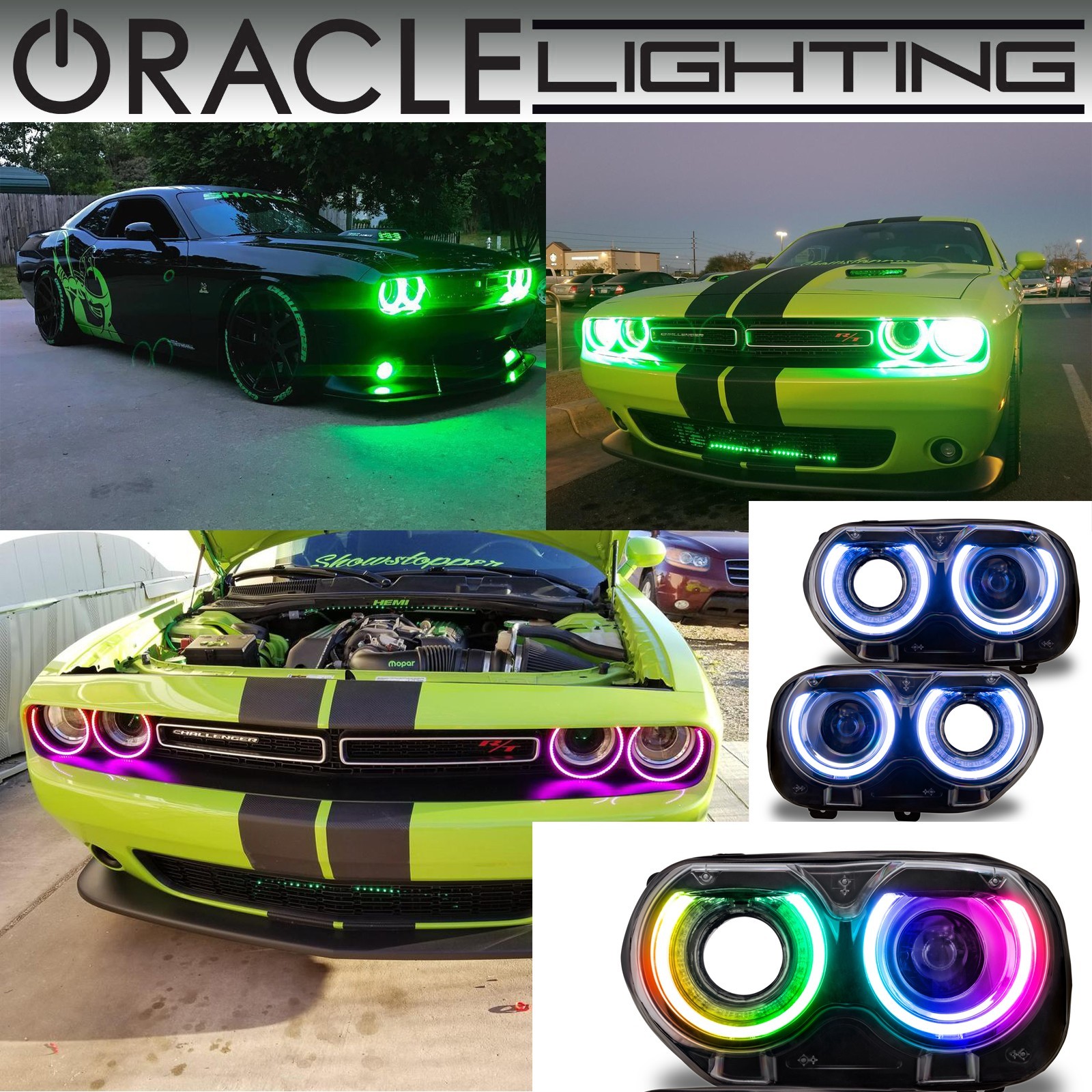 ORACLE Surface Mount Halo Kit for Headlights for 15-19 Dodge Challenger