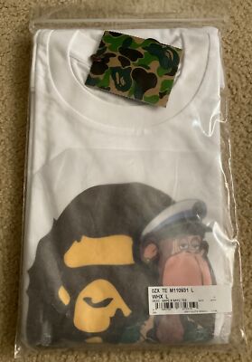 Bape A Bathing Ape x Bored Ape Yacht Club BAYC Tee SIZE L (White 