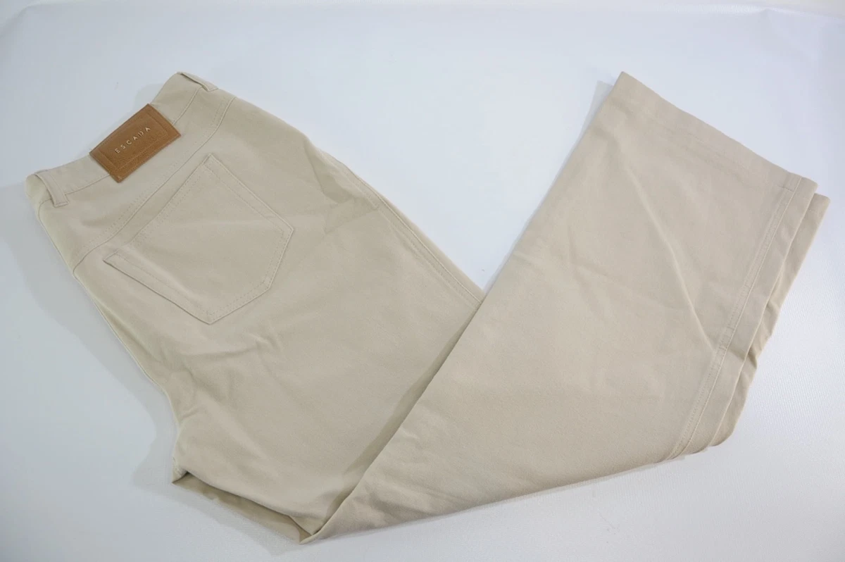 Pantalones de mezclilla para mujer ESCADA elegantes bronceados beige el sticos con logotipo de algod n 42