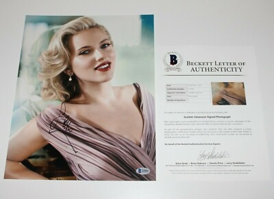 SEXY SCARLETT JOHANSSON SIGNED 11x14 PHOTO BECKETT COA BLACK WIDOW