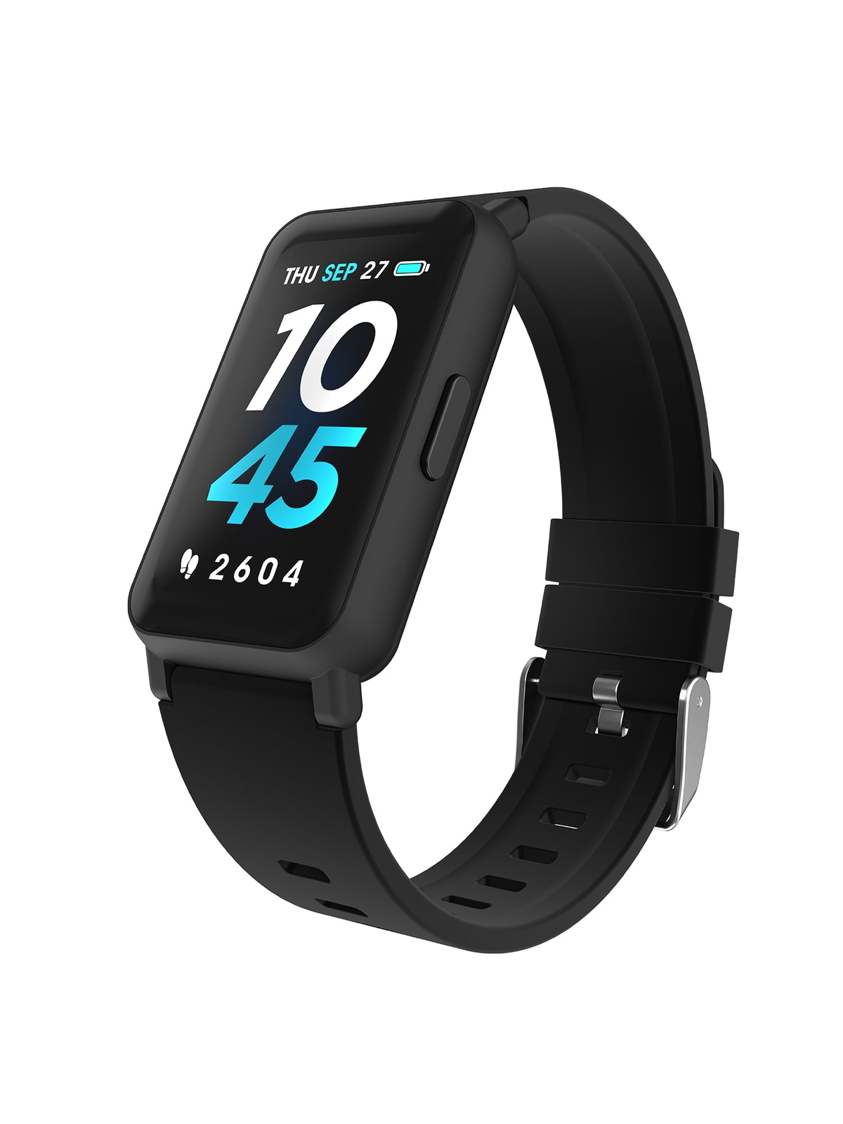 iTech Active 3 Unisex Smartwatch with Fitness Tracker Black Silicone Strap