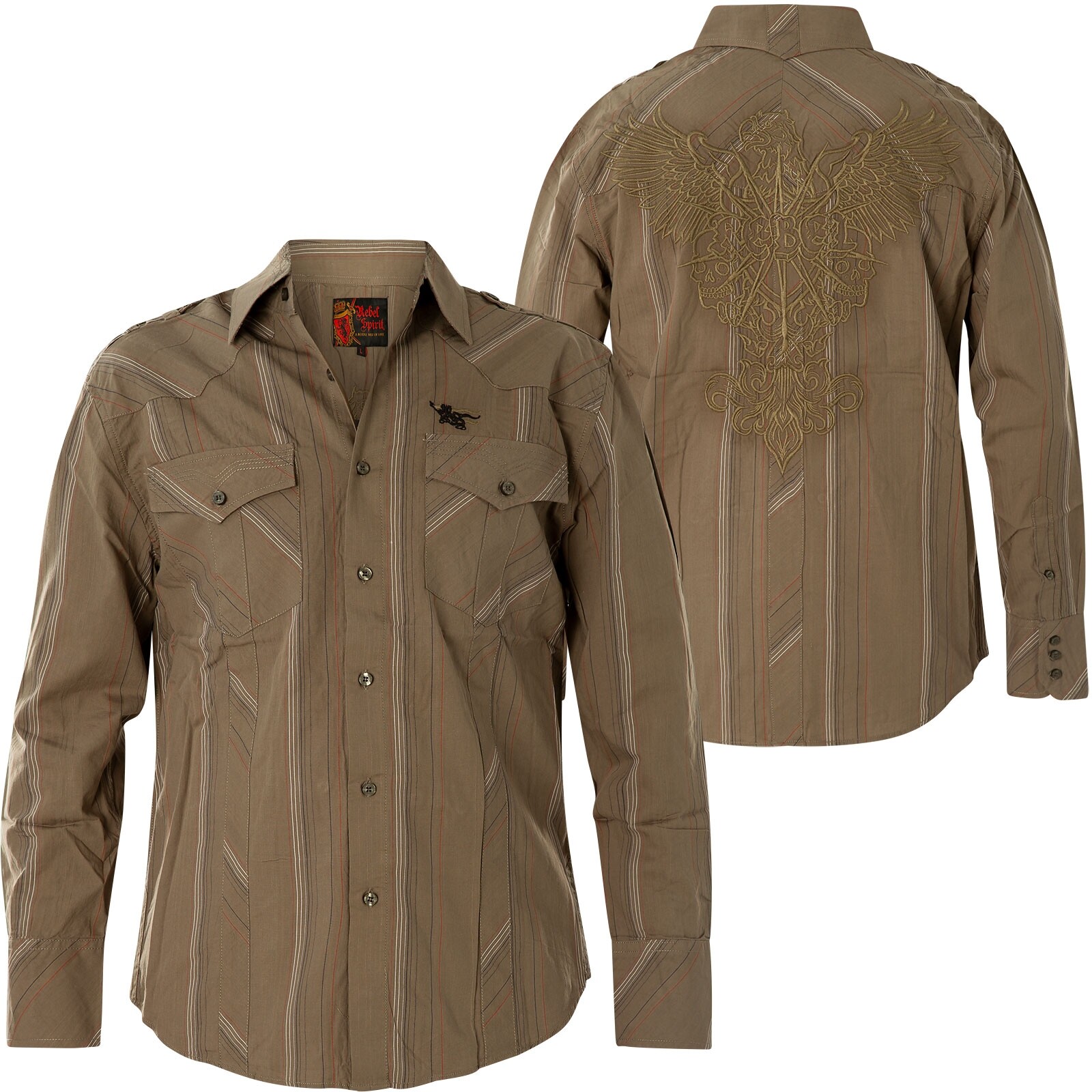 Рубашка Rebel Spirit Shirt LSW111164 Коричнево-оливковые рубашки