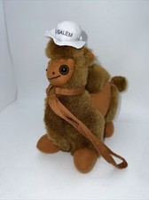 Vintage Camel Wearing Hat Plush Toy Made In Jerusalem Stuffed Animal B19