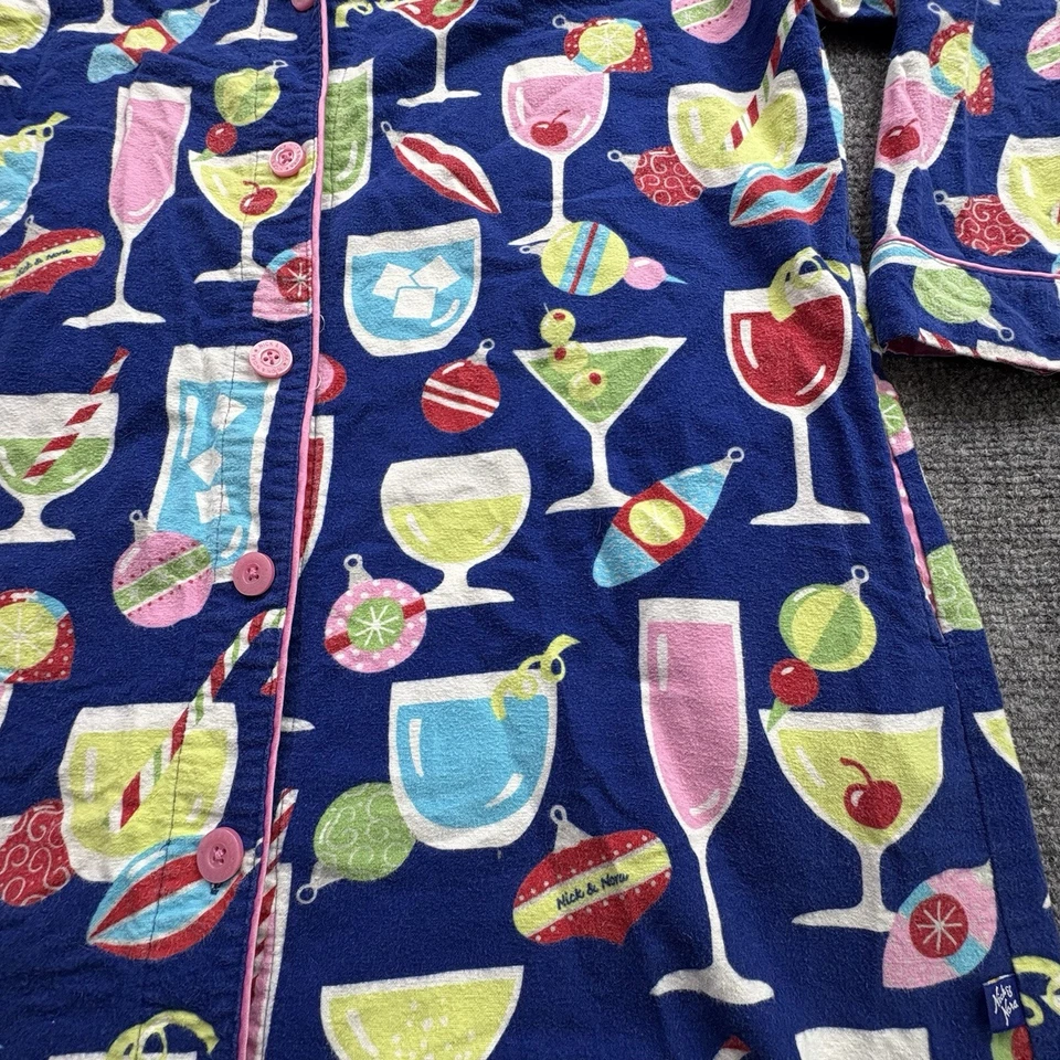 Vestido de noite Nick and Nora grande azul Natal martini bolsos de flanela - Imagem 2 de 4