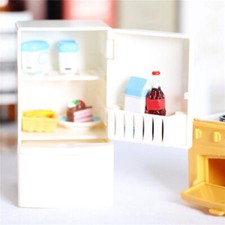 1/12 Dollhouse Miniature White Refrigerator Fridge Kitchen Furniture Accessories