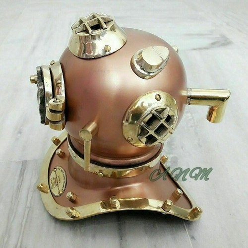Nautical Vintage Style Brass U.S Navy Mark V Mini Diving Divers Helmet Gift Item - Picture 5 of 5