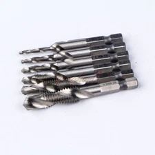 6pcs High Speed Steel Screw Thread Metric Spiral Hand Plug Tap M3-M10 Tool