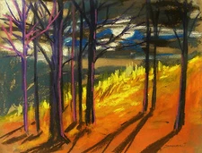 Moon LANDSCAPE Original Soft Pastel Painting JMW art John Williams Expressionism