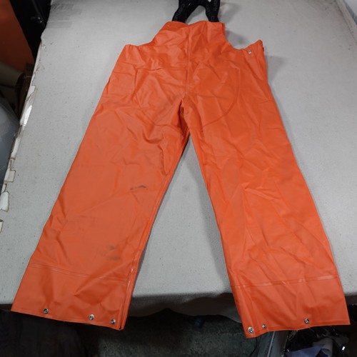 Carhartt Bib Overalls Pants Mens Large Tall Orange Waterproof PVC Rain Gear Work - Picture 22 of 23