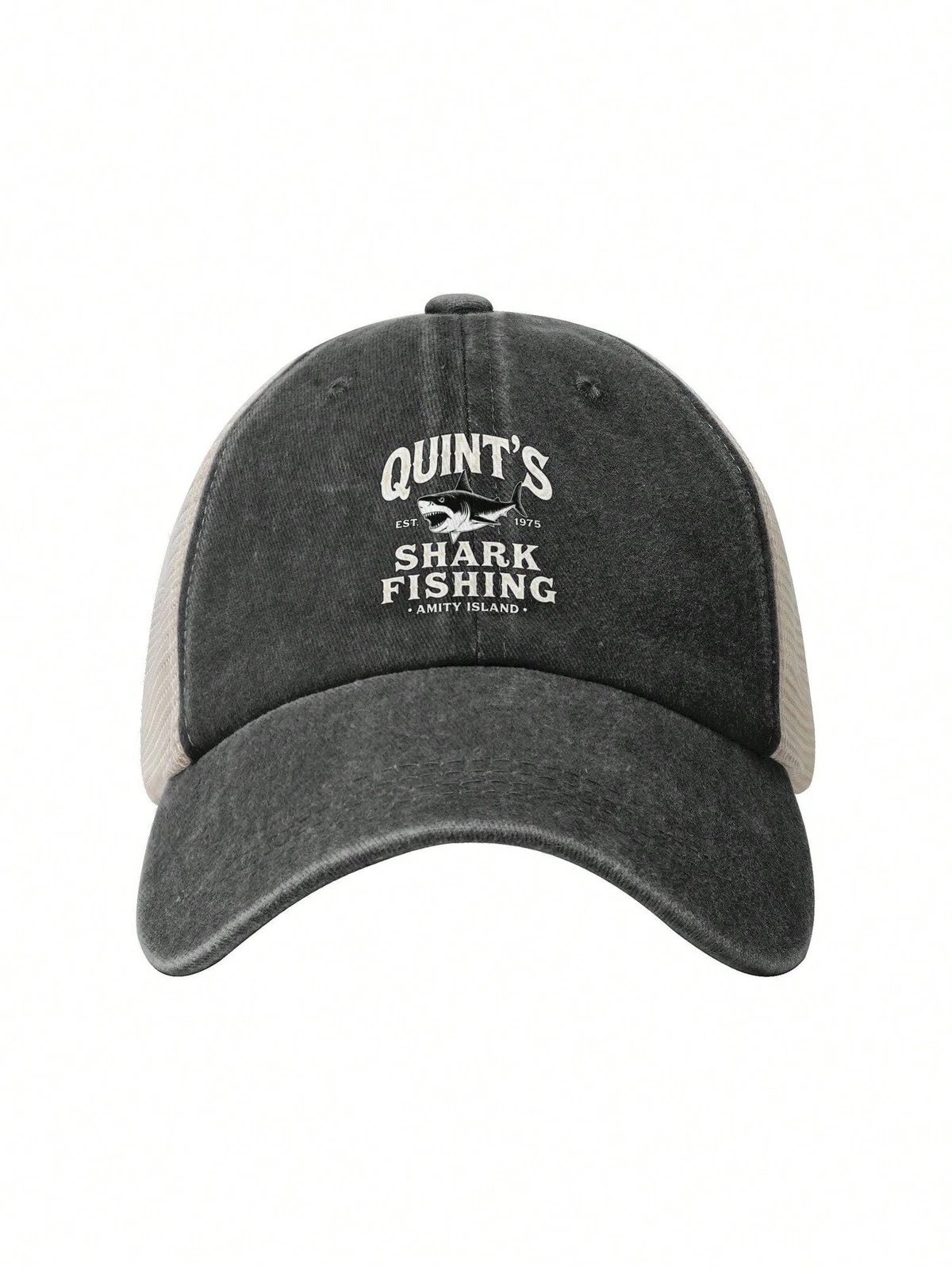 Unisex Shark Front Washed Denim Baseball Cap – Adjustable Casual Sun Hat
