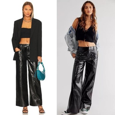New Free People Star-Crossed Lovers Vegan Straight-Leg Pants Size 8