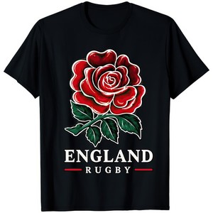 England Rugby Rose Czerwony kwiat Klasyczny retro kibic fan nowość prezent koszulka
