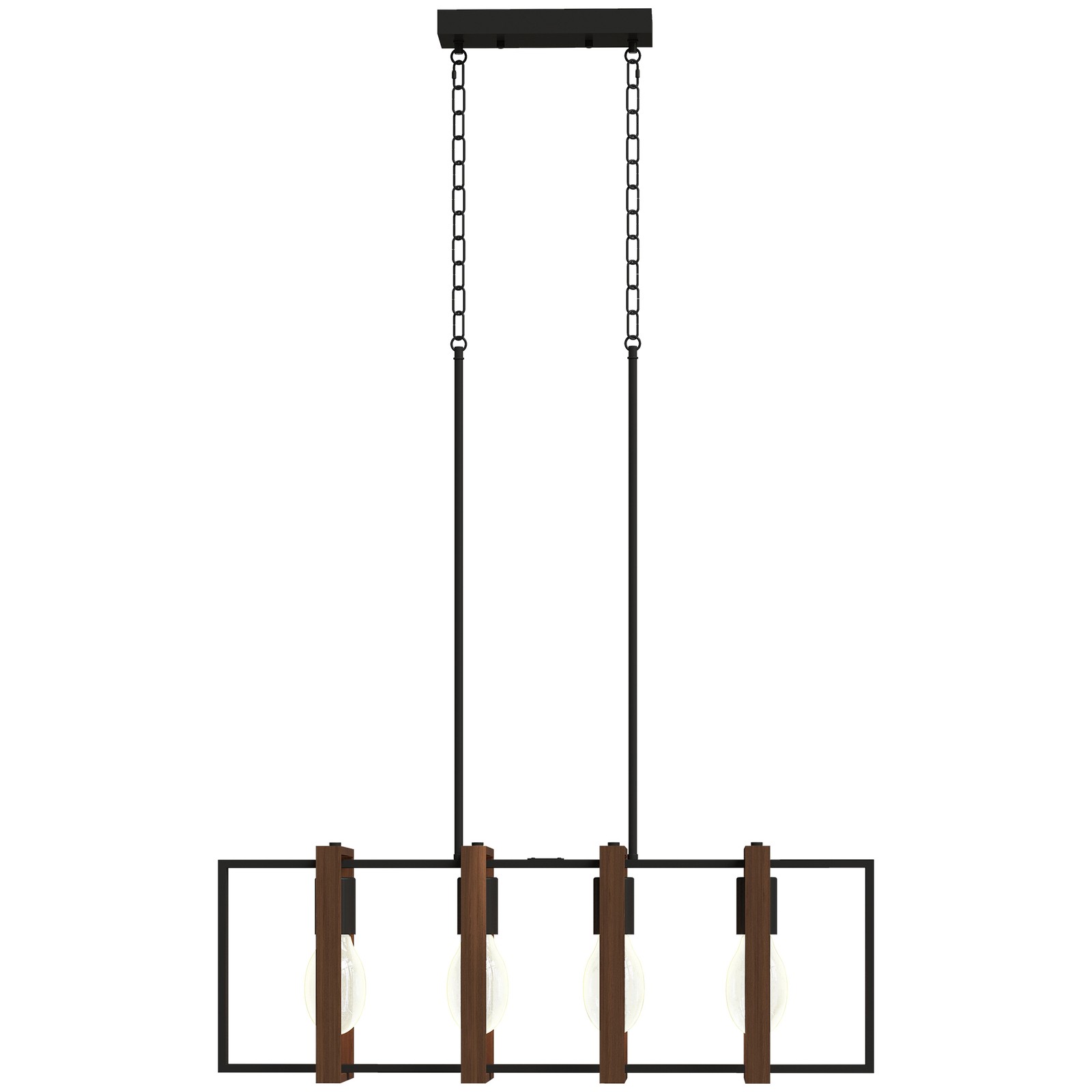 HOMCOM Lampadario Salotto Rustico con 4 Cornici Girevoli Nero e Marrone