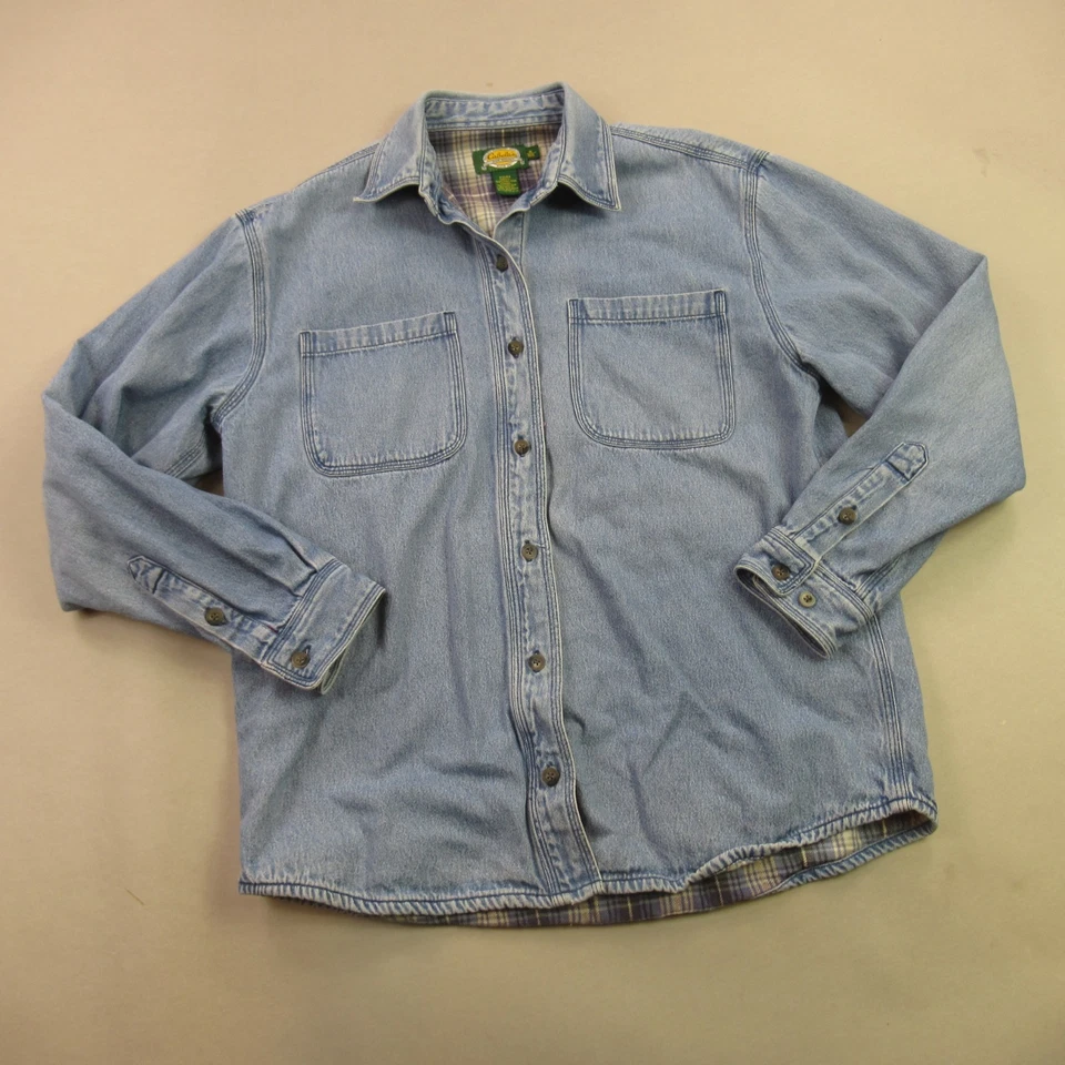 Camisa Cabelas Para Hombre Mediana Manga Larga Botón Delantero Denim Ligero Foto 2 de 4