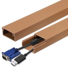 4pcs Cord Hider Wall 15"x1.18"x0.6" Cable Cover Adhesive Wire Hider Brown