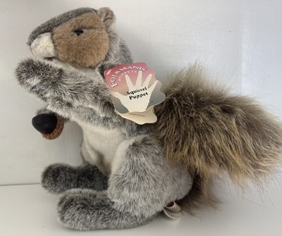 Folkmanis Gray Squirrel Plush Puppet With Acorn Bushy Tail with Tags Realistic