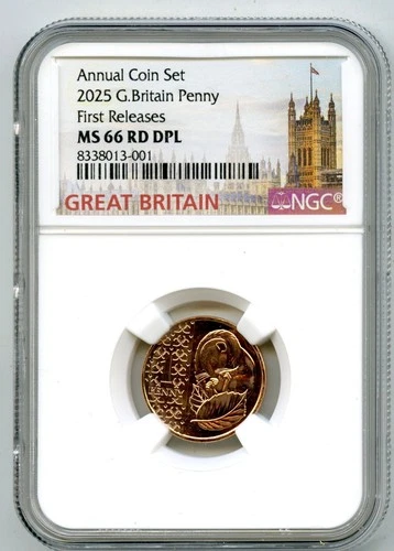 2025 GREAT BRITAIN 1P NGC MS66 RD DPL HAZEL DORMOUSE PENNY FIRST RELEASES