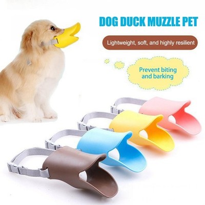 Pet Dog Cute Duck Muzzle Mask Anti-Biting Silicone NoBarking Training US D0A9